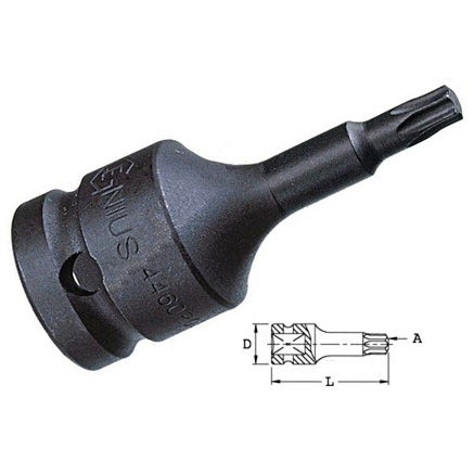 Genius Tools 4460S55 1/2"-os gépi dugókulcs fej, 6-szögű torx, T-55 termék fő termékképe