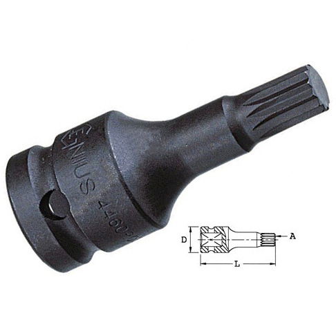 Genius Tools 4476T06 1/2"-os gépi dugókulcs fej, 12-szögű torx, M06 termék fő termékképe