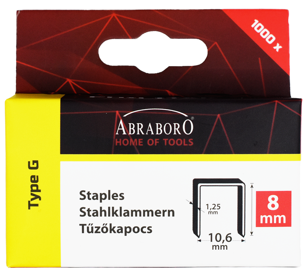 Abraboro CHILITAC G-11 típusú tűzőkapocs, 10 / 10.6 / 1.25 mm, 1000 db/csomag termék fő termékképe