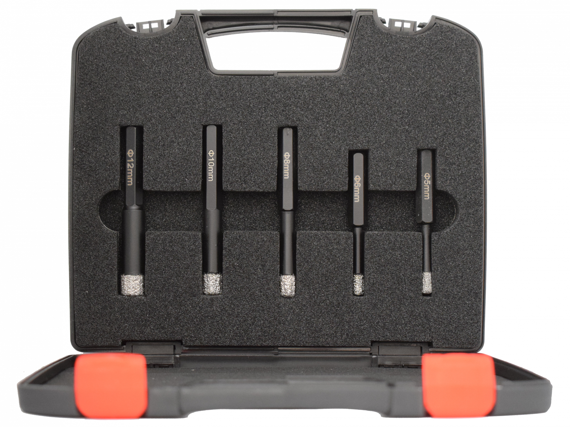 Abraboro Gyémántszemcsés csempe- és kerámiafúró készlet műanyag táskában (5 db-os) termék fő termékképe