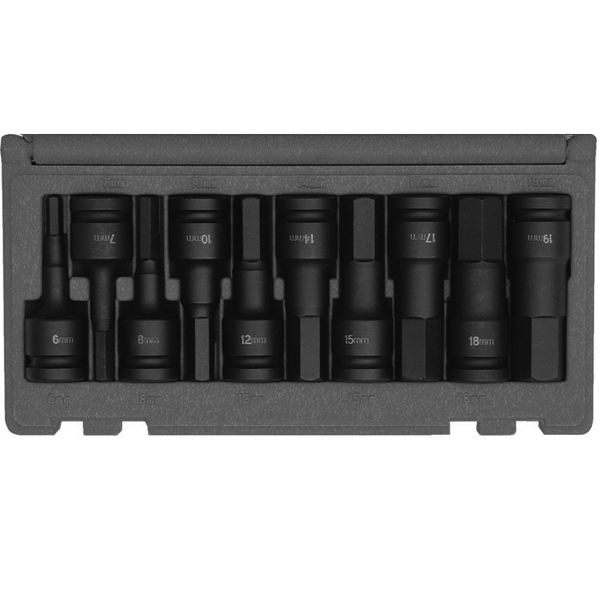 KENNEDY Hatszögű erősített feltűzhető csavarbehajtó készlet 1/2" -os meghajtóval, 10 részes termék fő termékképe