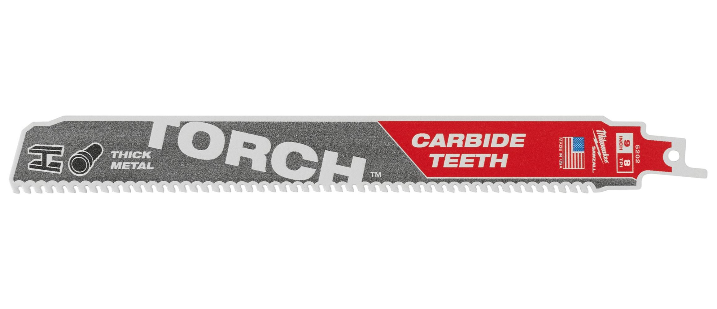 Milwaukee Heavy Duty TORCH™ keményfém fogazatú szablyafűrészlap, bontó, fémhez, 230 mm, 8 TPi termék fő termékképe