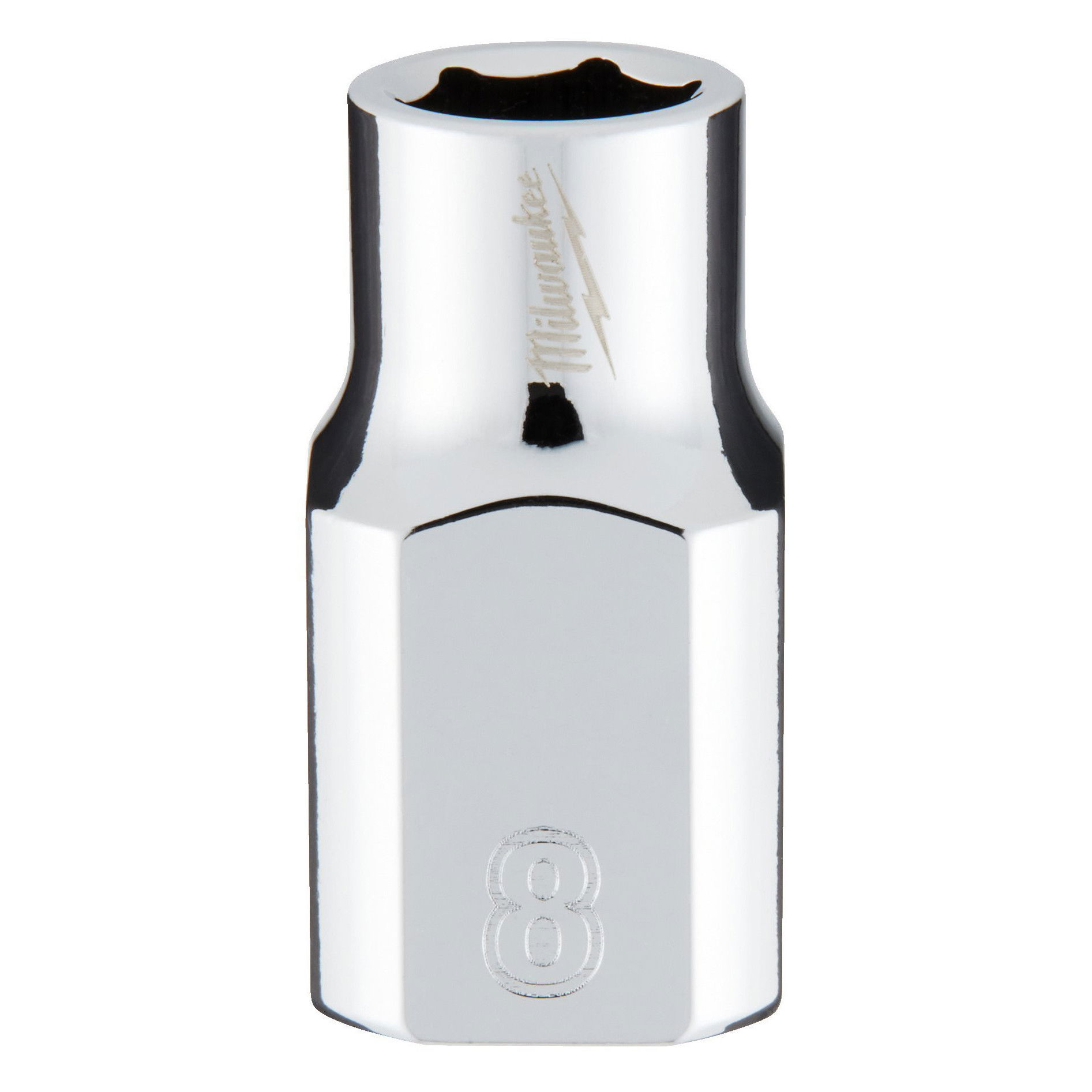 Milwaukee FOUR FLAT™ oldalú 3/8"-os dugókulcs fej, rövid, 6-lapú, 8 mm termék fő termékképe