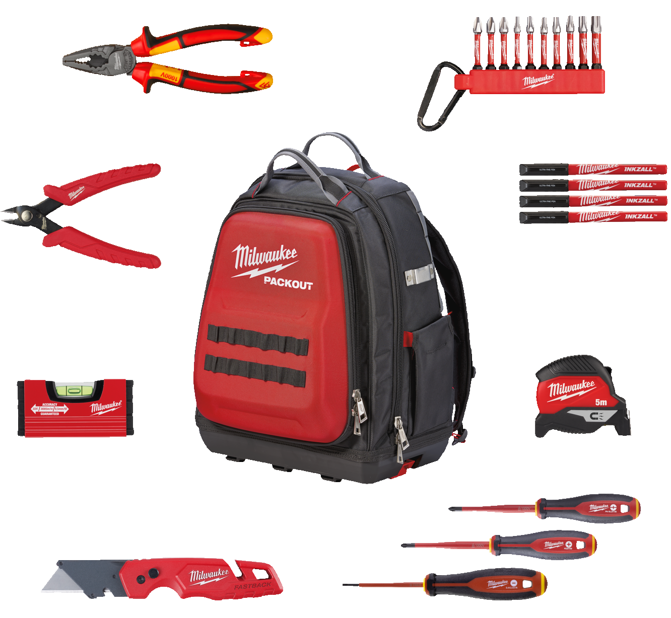 Milwaukee PACKOUT™ hátizsák villanyszerelő szerszámokkal termék fő termékképe