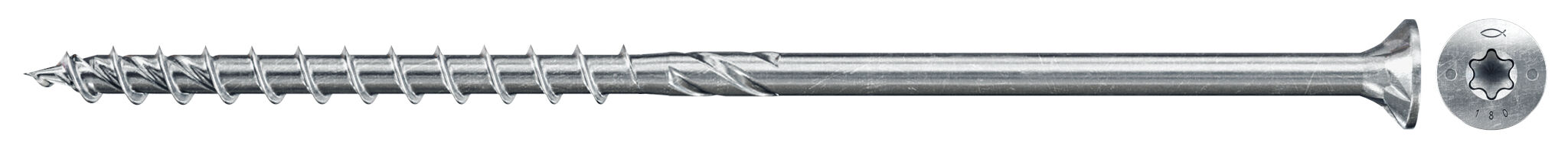 Fischer PowerFast FPF II CTP 10.0 x 380 BC 50 süllyesztett fejű, kékre horganyzott részmenetes szerkezetépítő csavar TX behajtással, 50 db/csomag termék fő termékképe